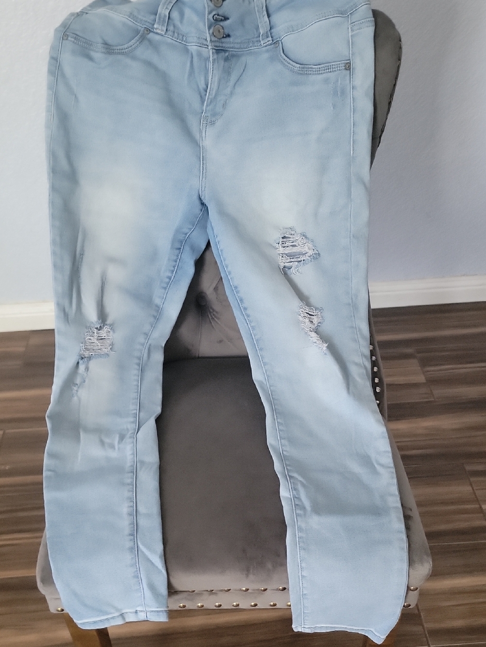 Wallflower Light Blue Ripped Skinny Jeans